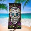 1 Stück Mexikanischer Tag der Toten Zuckerschädel Strandtuch Ultra-Saugfähig Schnelltrocknend Mikrofaser,Mehrfarbig Calavera Design Leichtgewicht