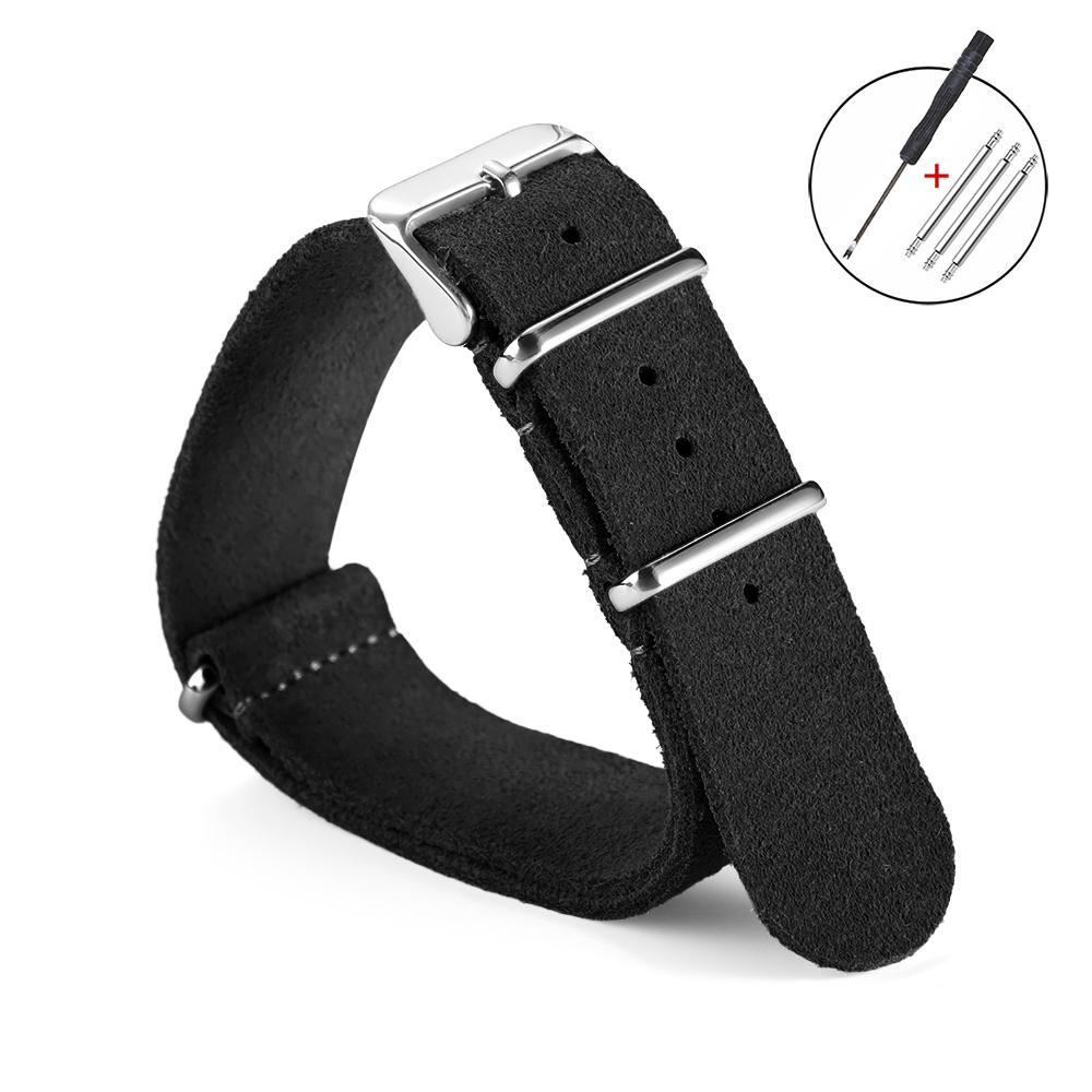Wristband 20mm 22mm Quick Release Soft Suede Strap Gray Brown Watch Band Calfskin Bracelet for Omega Belts Women&Men Accessories