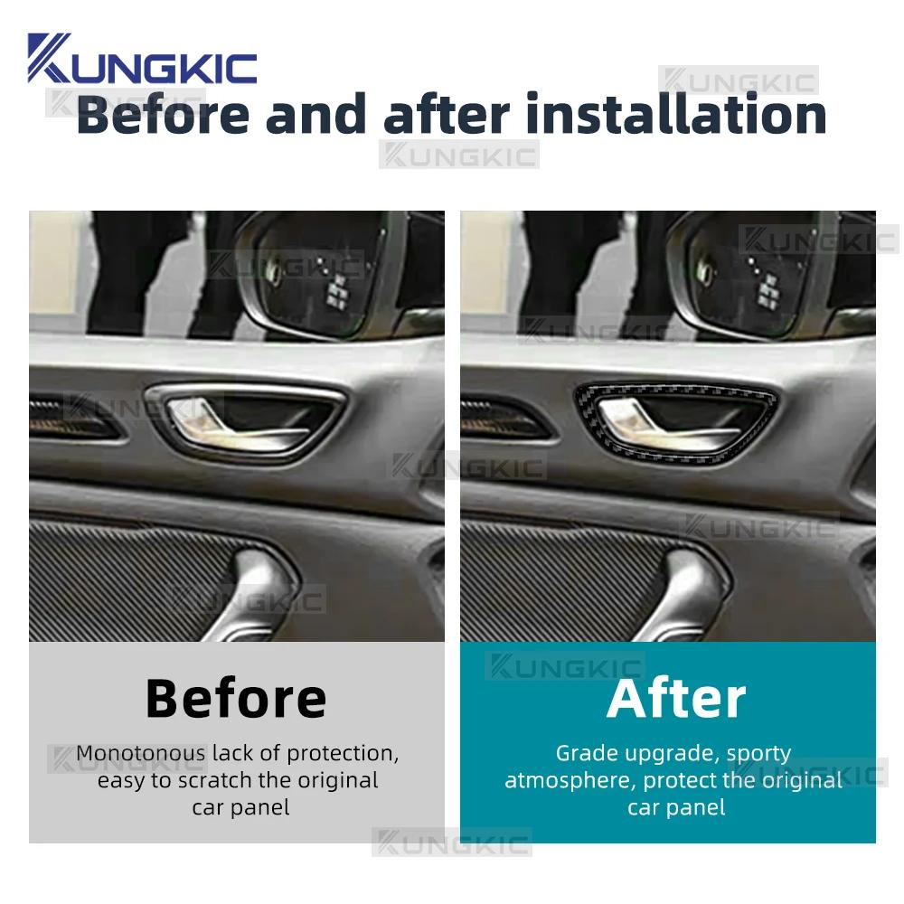 Carbon Fiber Style Interior Door Handle Frame Sticker for Renault Megane 4 2016-2025