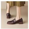 Classic Loafers Women Square Toe Pumps Slip On Retro Lady Casual Cozy Shoes