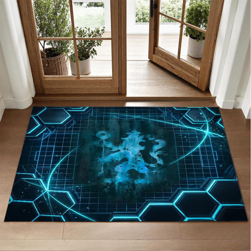 Chelsea FC Design Crystal Velvet Rug Soft Decorative Mat for Bedroom Entrance