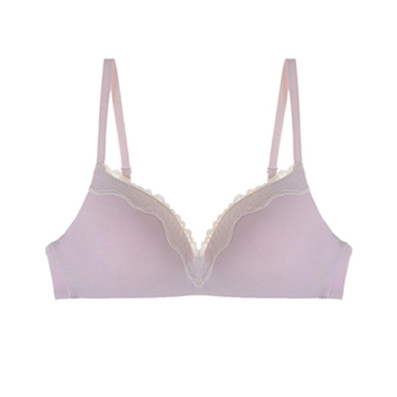 French Thin Lace Underwear Small Chest Push-up Sexy Bra Without Steel Ring Adjustable Girl Bra