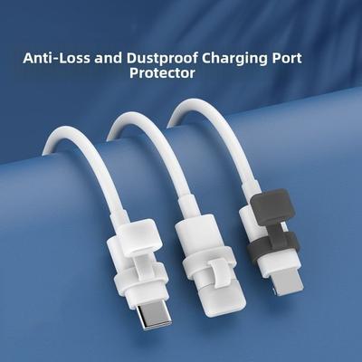 10Pcs Soft Silicone Type-C Cable Dust Plug Cover Dustproof Durable Data Line Protector Cap Anti-Lost Charging Port Dust Plug