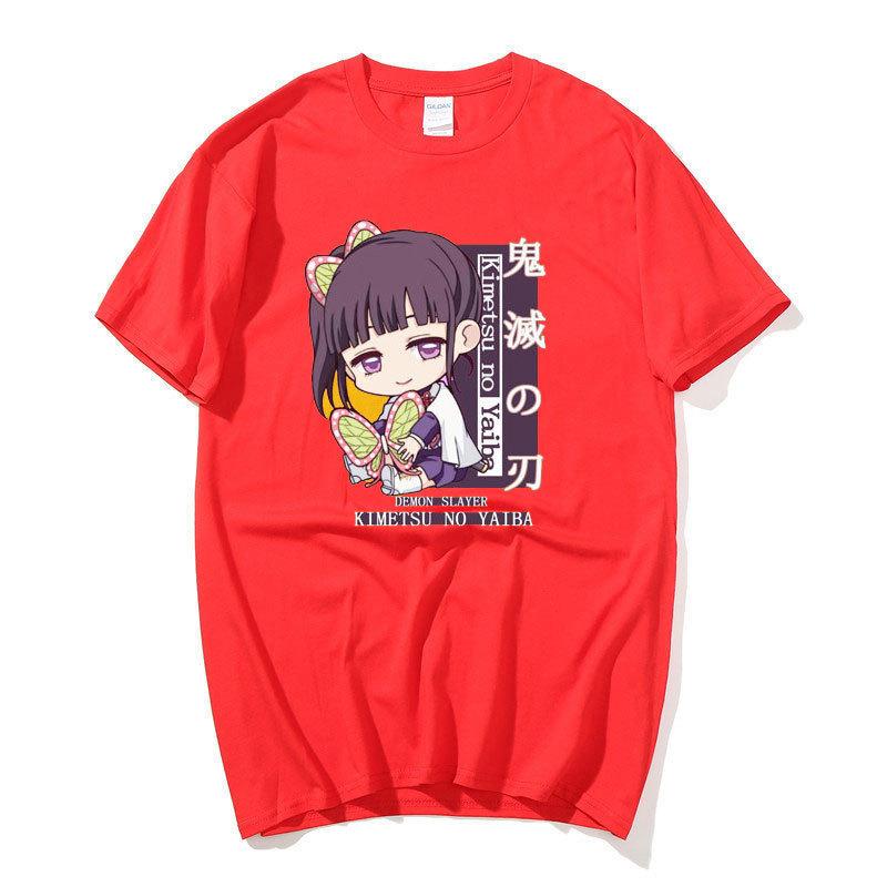 Anime Demon Slayer Kimetsu No Yaiba Harajuku T-Shirt Kawaii Tsuyuri Kanawo Cartoon bedrucktes lässiges Sommer-T-Shirt Manga T-Shirts Unisex Streetwear