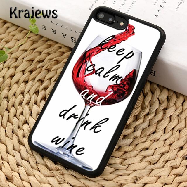 Krajews Keep Calm Drink Wine Champagne Phone Case Cover For IPhone 18 17 Air 16 15 14 plus 11 12 13 pro max coque Fundas