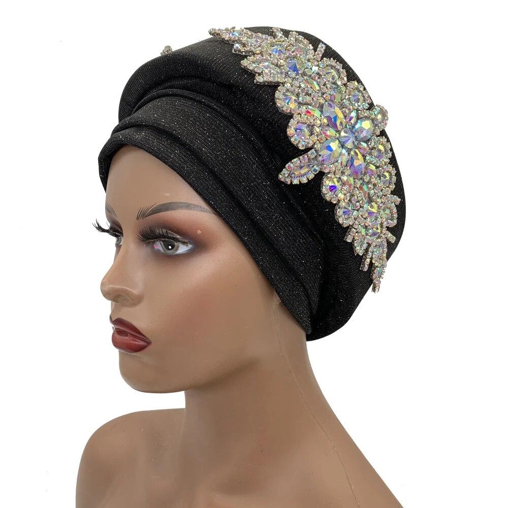 Luxury Rhinestone Turban Hat for Women