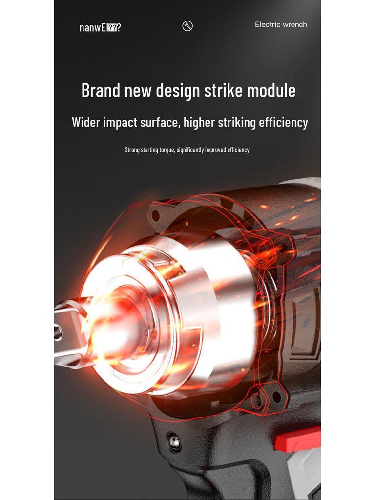 Nanwei Knight Series Brushless High Torque Impact Wrench with Lithium Battery for Auto Repair and Woodworking