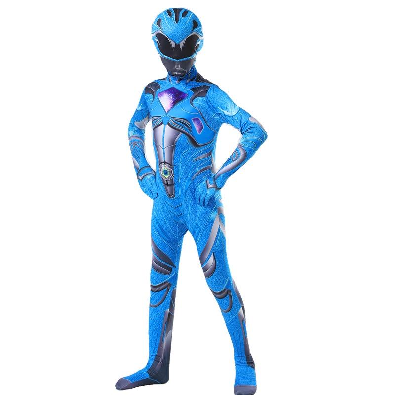 

Костюм для косплею на Хелловін Power Rangers Mecha Five Beast для дорослих та дітей, Супергеройські комбінезони 180cm синій