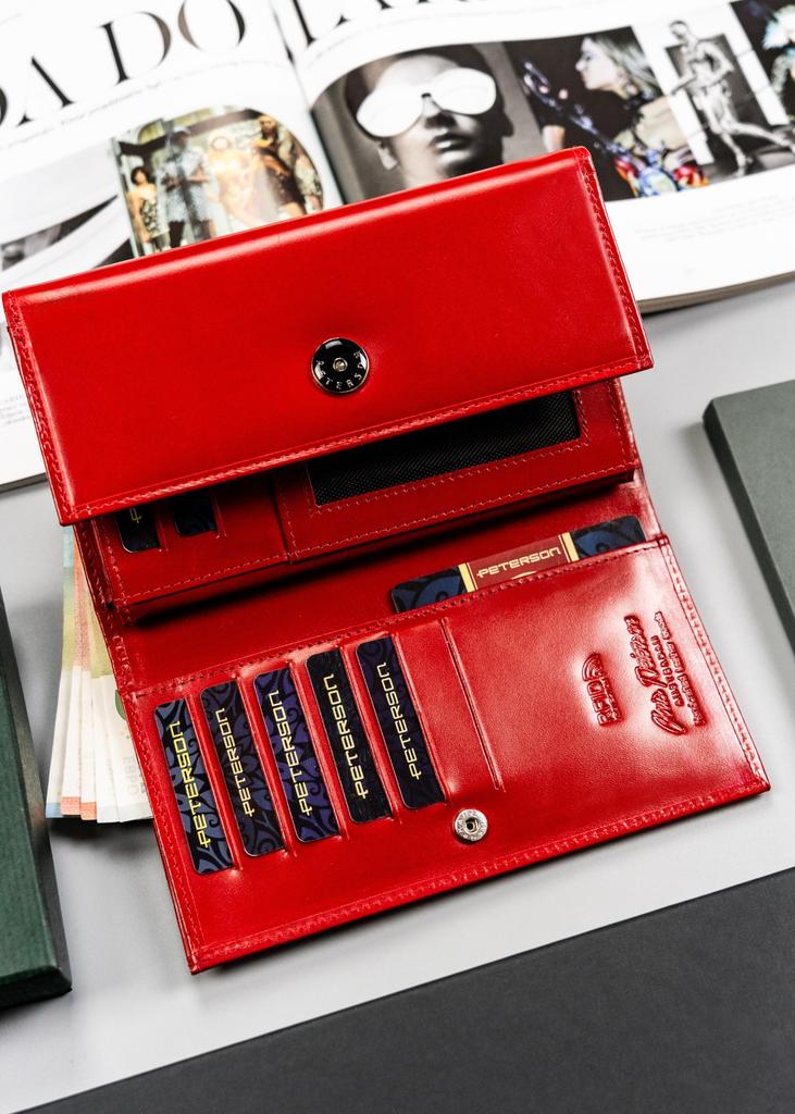 Women's Leather Wallet PTN D19-NGV-7612 Red