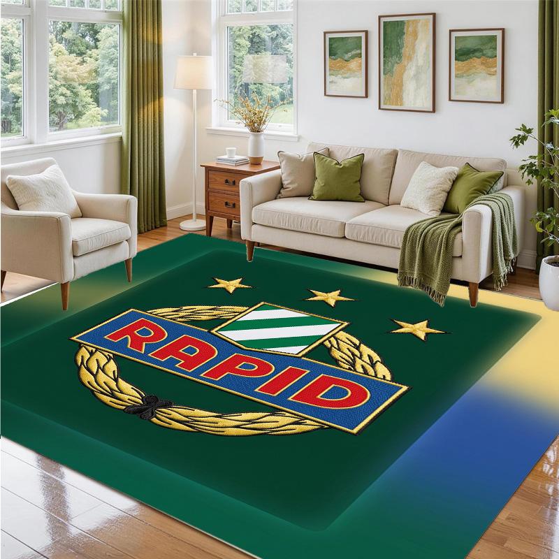 Rapid Wien FC Design Kristall-Samt Teppich Weiche Dekorationsmatte für Schlafzimmer Eingang