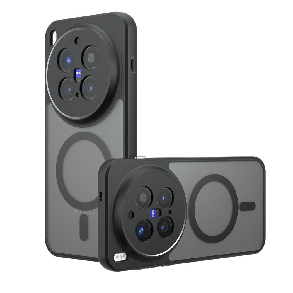 

Чохол для VIVO X300 Pro Магнітний Бездротова Зарядка М який ТПУ Каркас Жорсткий Пластик Напівпрозорий Матовий Ударостійкий Задня Кришка Телефону VIVO X300 чорний