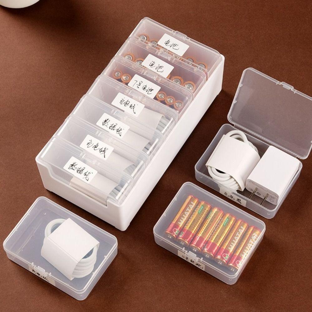 Clear Data Cable Storage Box Durable 3/7/11 Grid Cable Organizer Box Plastic Reusable Desktop Cable Organizer Travel Ready