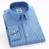 Pure Cotton Men's Solid Shirts Casual Long Sleeve Business Men Shirt Checkered Button Collar with Front Pocket