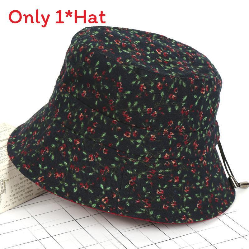 Elderly Women Sun Hat With Adjustable Brim For Spring Fall Sun Protection Cotton Fabric
