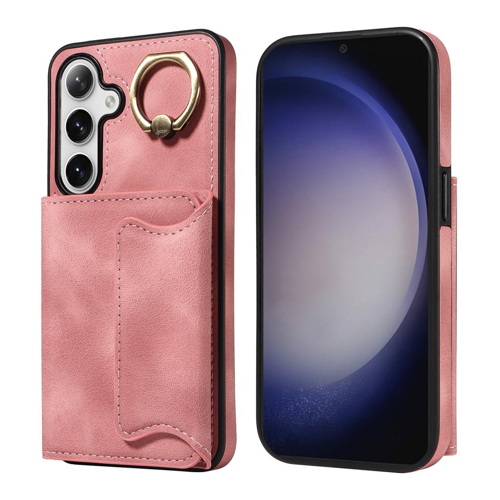 for Samsung Galaxy S24 series.for Samsung Galaxy S24, S24+, S24 Ultra Ring Bracket Card Holder Slots Cover Phone Case