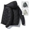 Men's Winter Hooded Jacket: Solid-Color, Zipper-Front, Versatile Jacket for Young Men