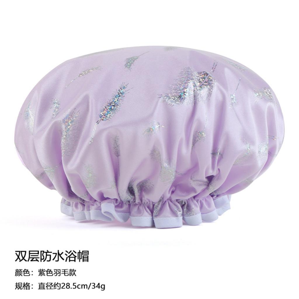 Doppellagige Duschhaube Bedruckte Duschhaube Damen Wasserdicht