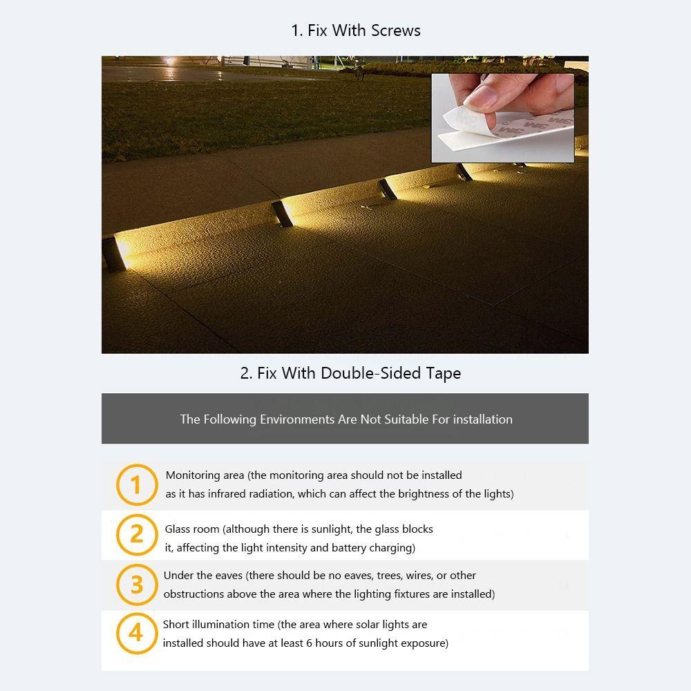 LED Stair Light Triangle Outdoor Floor Light Durable Solar Step Lamp  Step Deck Fence