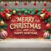 New Year Event Banner Red Bow Holiday Banner Christmas Decoration Banner Christmas Tree For New Year Celebration Holiday Event