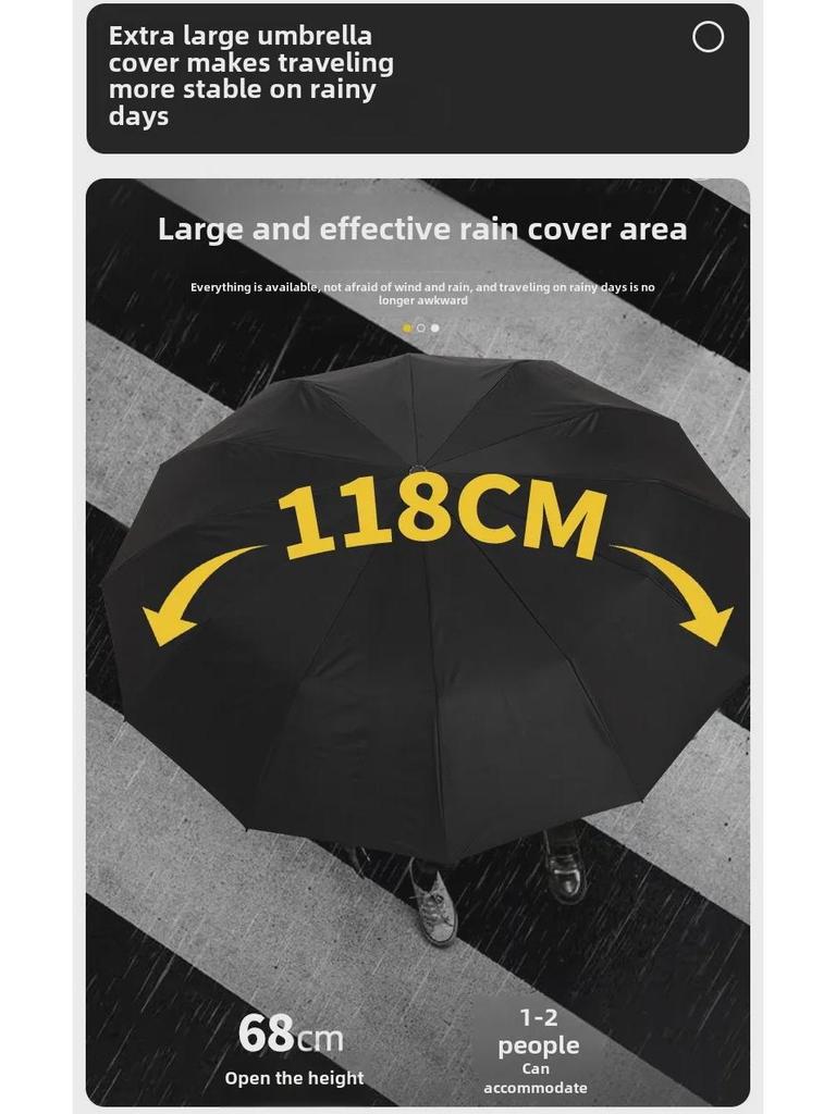 Premium Double-Sized Wind-Resistant Folding Umbrella with UV Protection for Men.