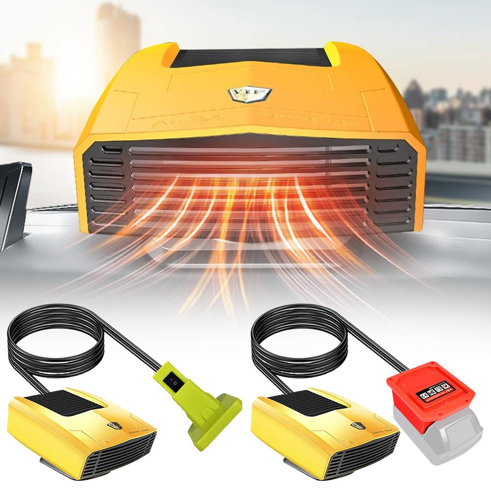 DC 12/24V Car Heater Electric Cooling Heating Fan Red/Black Winter Windshield Defogging Defroster For Makita Ect