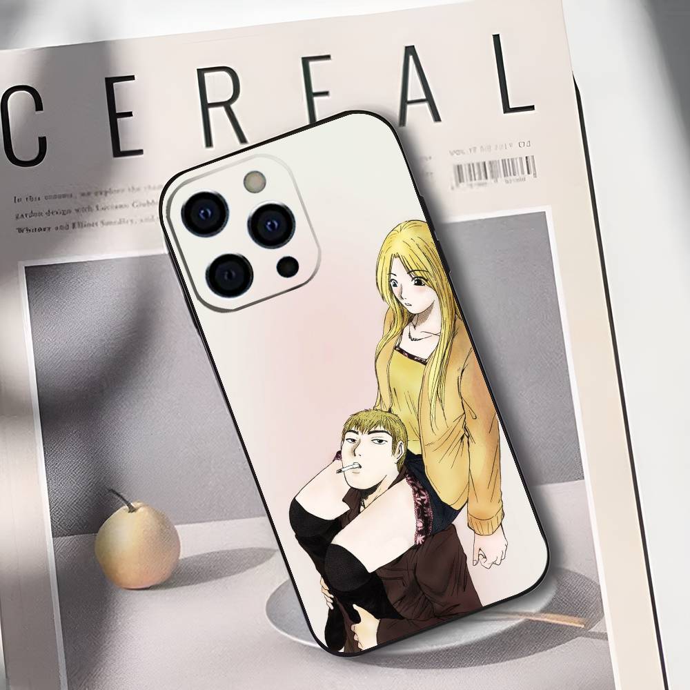 GTO-Onizuka T-Teacher Soft Silicone Phone Case for iPhone 17/16/15/14/13/12/11/Plus/Pro/Max/Plus/XS Black Color