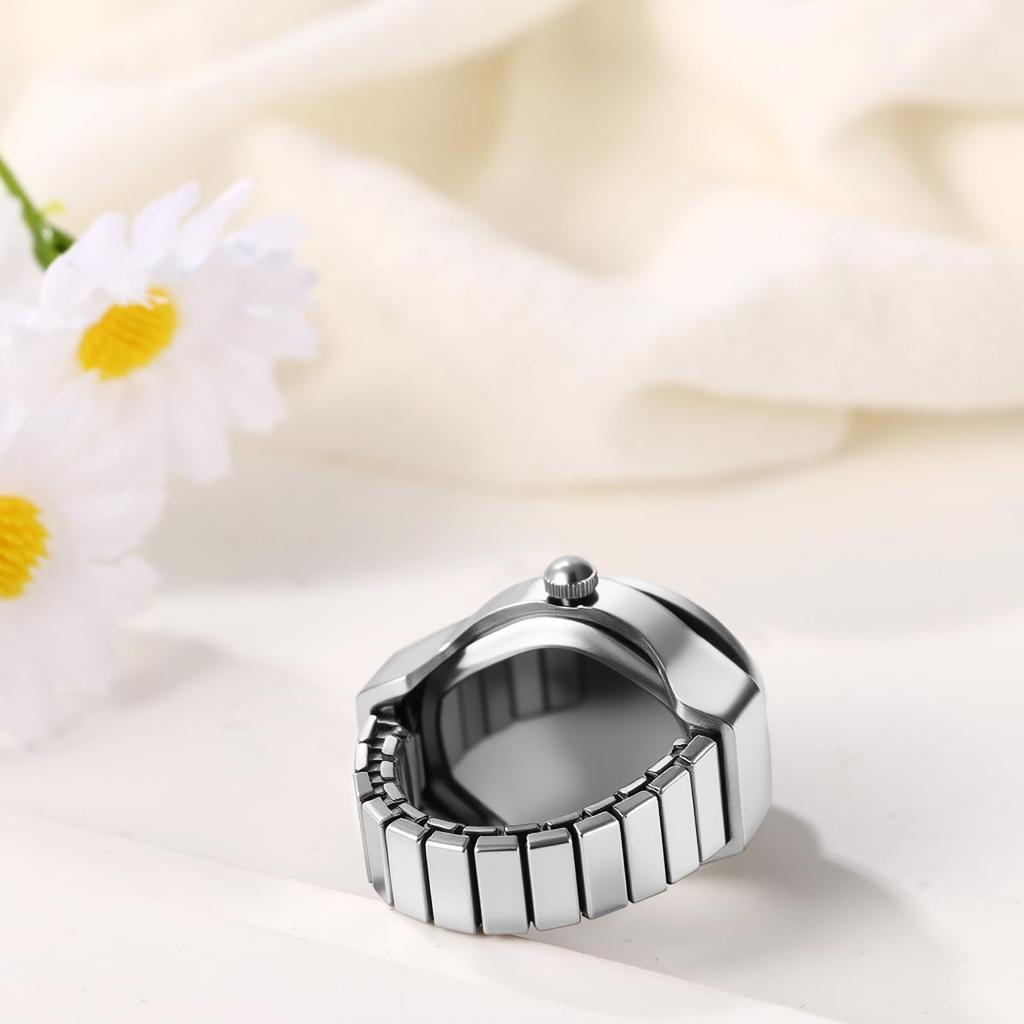 Cute and Stylish Women's Ring Watch: Stainless Steel Ring, One Size Fits Most, Quartz Movement, Fashion Accessory - Perfect Gift for Birthdays,