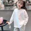 Girls' 100% Cotton Long Sleeve T-Shirt - White, Spring/Autumn, Available In Small To Large Sizes
