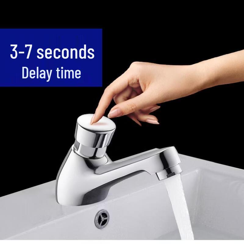 TLXT Deck-Mounted Press-Type Hot & Cold Basin Faucet