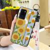 Waterproof Durable Phone Case For Oukitel C21 Wristband Wrist Strap Shockproof Silicone Kickstand Protective Ring Flower