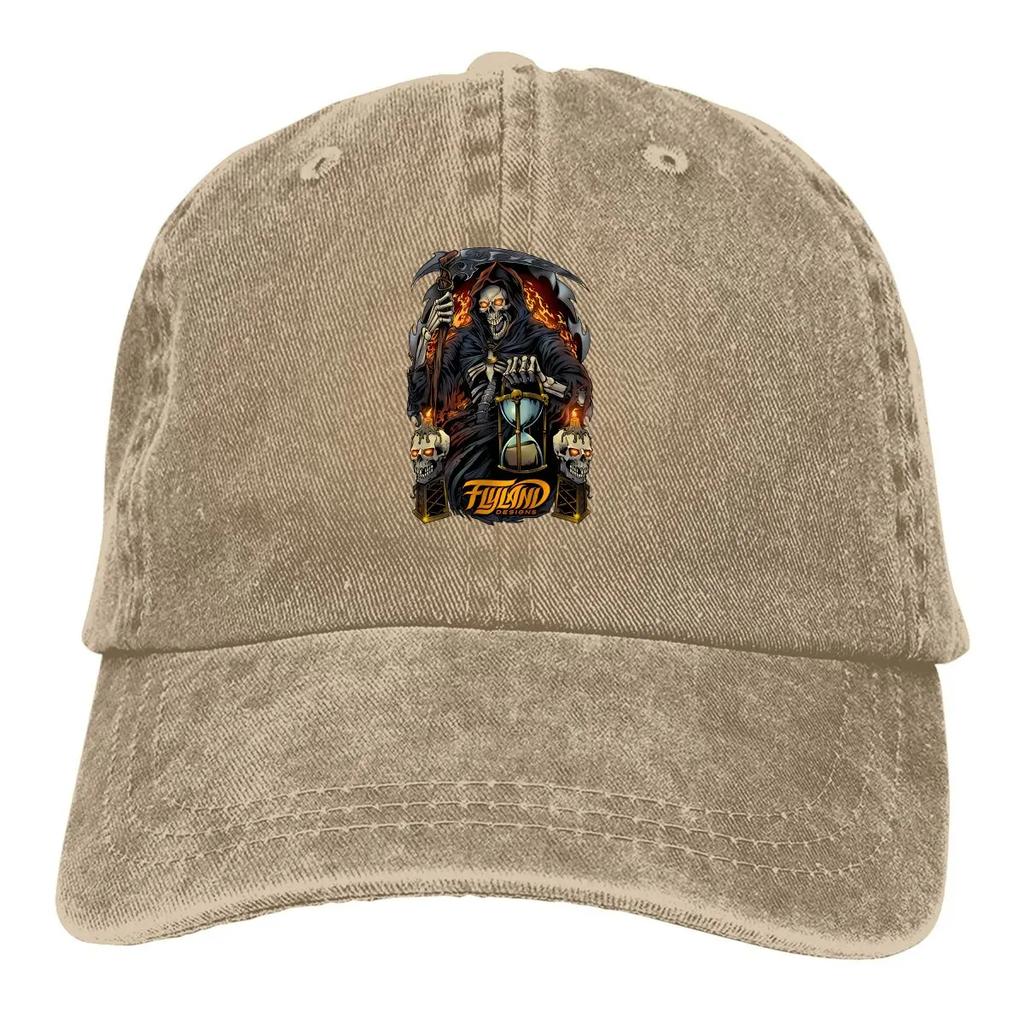 Grim Reaper With Hourglass Baseball Cap Men Hats Women Visor Protection Snapback Scary Horror Lover Caps