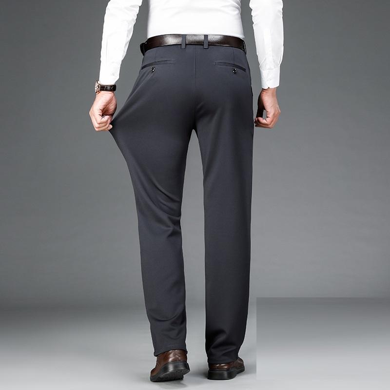 Men's Summer Thin Fashion Business Casual Suit Pants Long Pants Men's Elastic Straight Sleeve Formal Pants