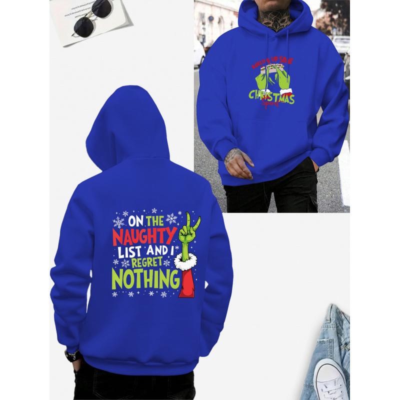 Men's casual holiday hoodie with drawstring – made of comfortable polyester, machine washable
