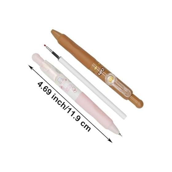 Maydahui 8 Pcs Mini Bear Rabbit Knockable Gel Pens, 0.5mm Black Ink, Cute Animal Design, Smooth Writing, Stationery for Office, Gifts, Party Favors