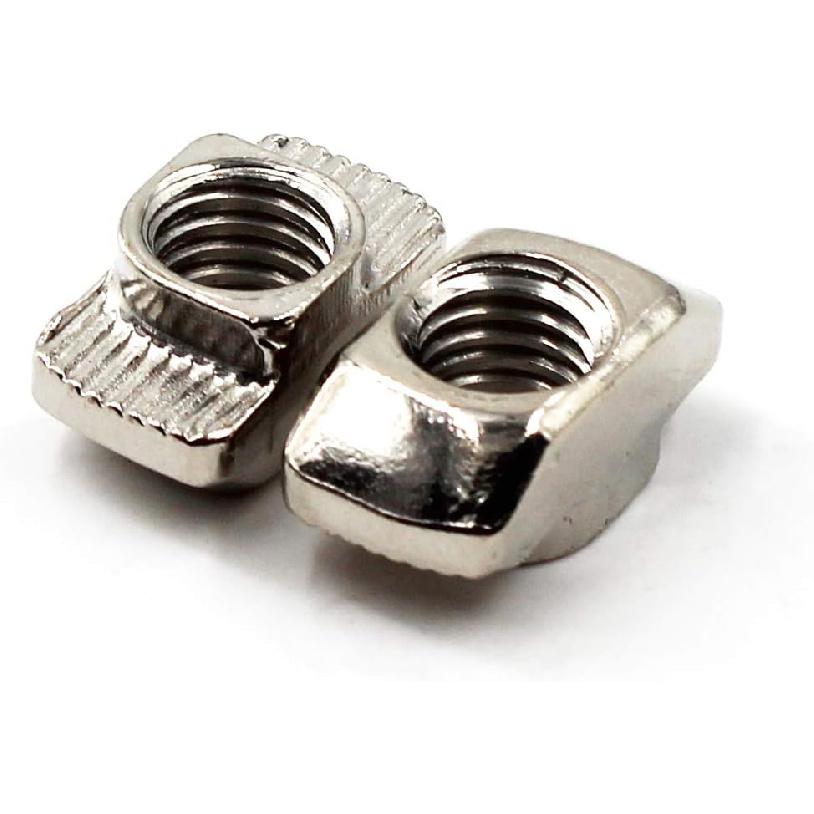 M3 Thread T-Nut for 30 Series European Aluminium Profile Hammer Head Drop In T Slot Nuts Nickel Plated Carbon Steel 50 PCS
