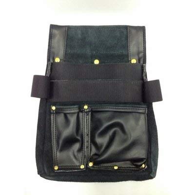 Bigman Black Leather Nail Bag with Gold Nails and Tool Organizer (PK-920)