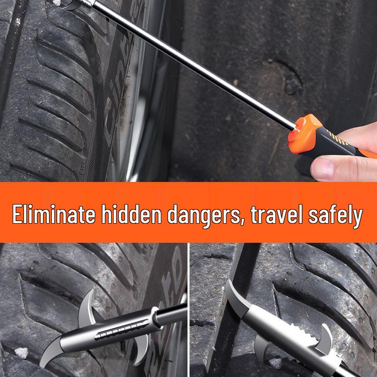 Σετ Εργαλείων Επισκευής Τρύπας Ελαστικού Αυτοκινήτου & Αφαίρεσης Πέτρας με Πόρπη Γάντζου