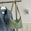 Minimalist Corduroy Shoulder Bag Dot Sweet Style Crossbody Bag Large Capacity Underarm Bag for Women Girls