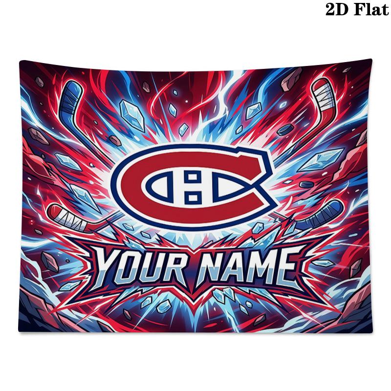 Custom Name Montreal CanadiensPrinted Tapestry – Wall Hanging for Bedrooms, Dorms, and Home Decor