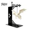 Stabiler Eisen Buchstütze Magisch Schwebender Drache Bücherregal Lampe, Warmes LED Nachtlicht, Fantasy Magie Statue Dekor LeseEcke Dekor, Einzigartiges Geschenk für