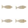 40PCS Blank Wooden Fish Cutouts Sea Animal DIY Crafts Painted Fish Ornaments Handmade Rustic Fish Hanging Ornament Garden Patio