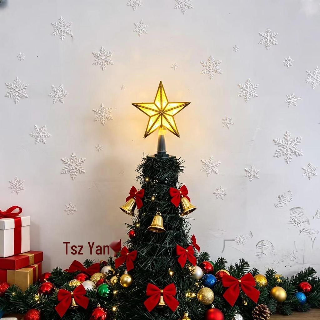 Dreamy Romantic Starry Tree Topper: Creative Christmas Lights for a Warm Atmosphere