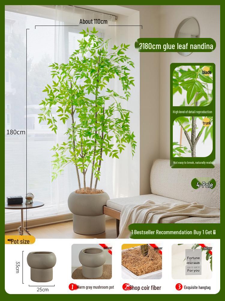 Nandina Bionics Artificial Tree: Elegant Indoor Decor, Large Potted Floor Plant