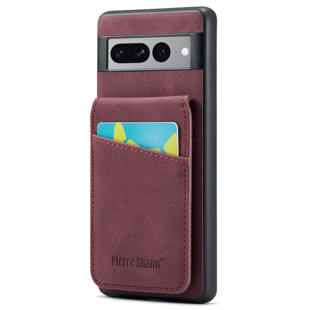 For Google Pixel 7 Pro 5G RFID Blocking Cell Phone Case Card Slots PU+TPU Cover