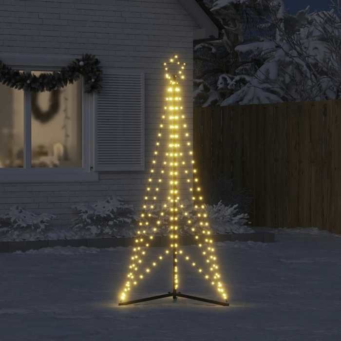 VidaXL Sapin de Noël à LED 363 LED blanc chaud 182 cm, lumière de Noël, lumière de Noël LED, lumière de Noël extérieure, 4016408