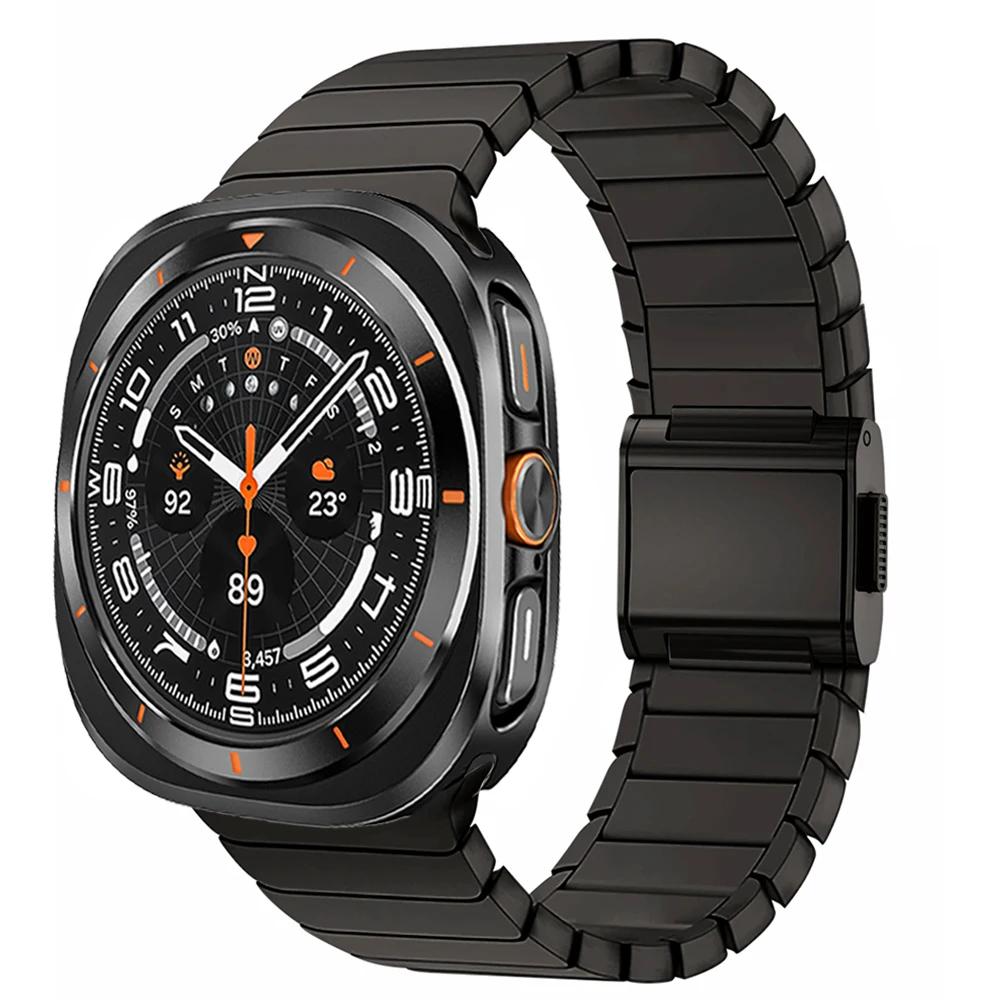 Titanium Band Aluminum Alloy Case for Samsung Galaxy Ultra Watch 47mm Magnetic Strap for GALAXY Ultra 7 Men Bracelet Accessories