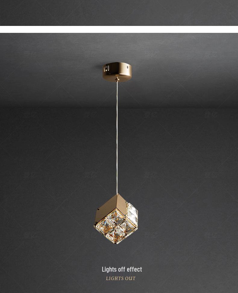 Modern Minimalist Crystal Pendant Light for Bedroom, Study, Bar, or Staircase