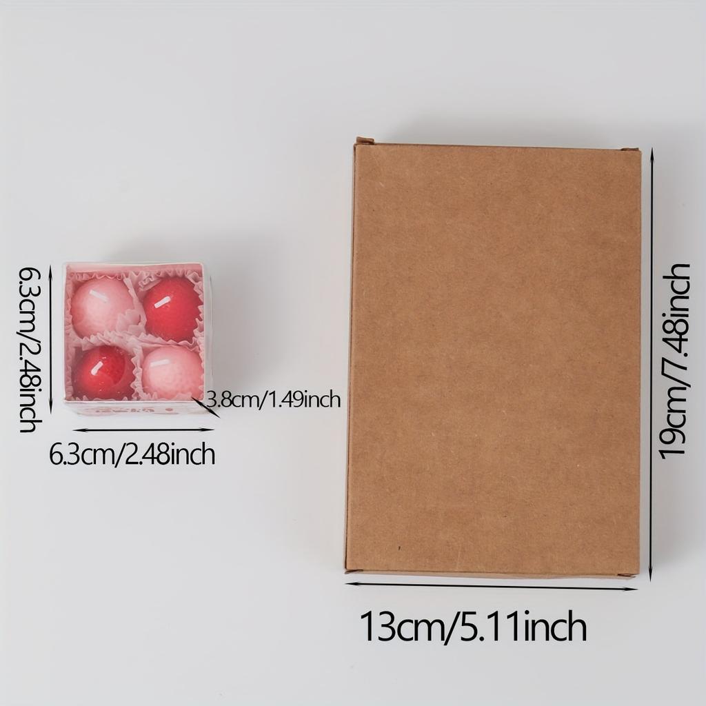 4pcs-Strawberry Candles Soy Wax Aromatherapy Candles Scented Candles Cake Party Home Decoration Creative Birthday Gift
