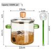 ZISIZ Milchtopf aus hochborosilicate Glas mit grünem Griff