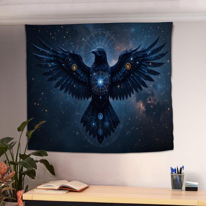 crow tapestry 75x100 чёрный